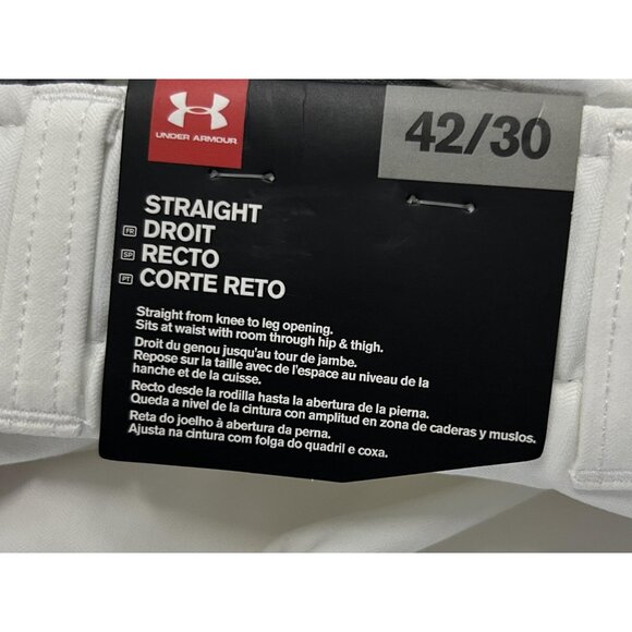 Under Armour Showdown Golf Pants Mens 42x30 White Straight Performance 1309545 - Picture 13 of 16